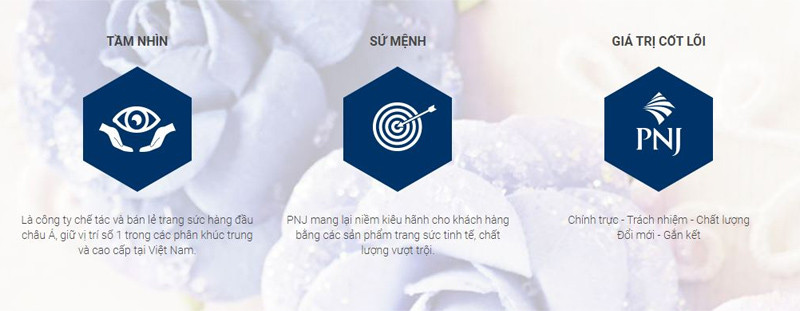 Tầm nhìn và sứ mệnh của PNJ